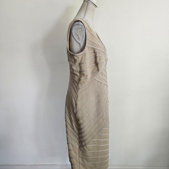 Tadashi Shoji Cream Champagne Bandage Dress - Picture 7 of 9